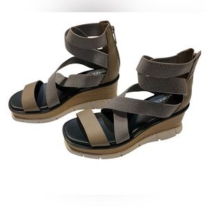Sorel Joanie III Sport Strap Wedge Sandals Size 7.5 Beige Platform Comfort